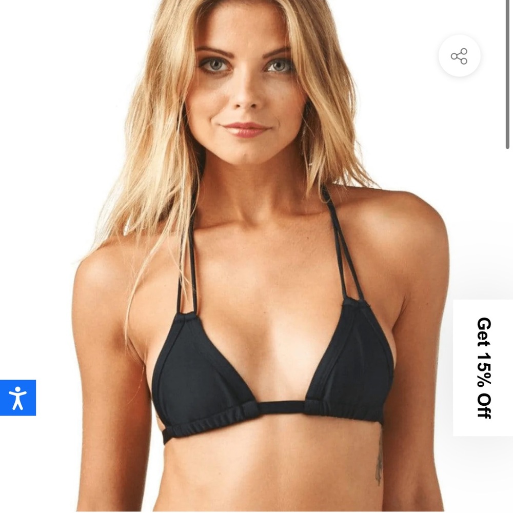 Montce Swim Black Euro Bikini Top